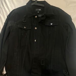 Fashion Nova Black Jean Lion Jacket